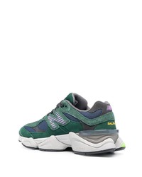 Baskets basses en daim vert foncé New Balance