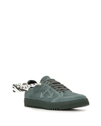 Baskets basses en daim vert foncé Off-White