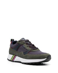 Baskets basses en daim vert foncé PS Paul Smith