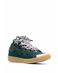 Baskets basses en daim vert foncé Lanvin