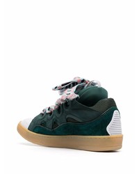 Baskets basses en daim vert foncé Lanvin