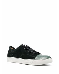 Baskets basses en daim vert foncé Lanvin