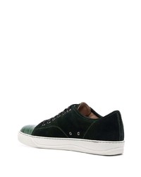 Baskets basses en daim vert foncé Lanvin