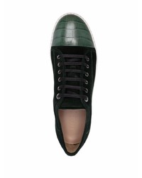 Baskets basses en daim vert foncé Lanvin