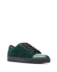 Baskets basses en daim vert foncé Lanvin