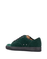 Baskets basses en daim vert foncé Lanvin