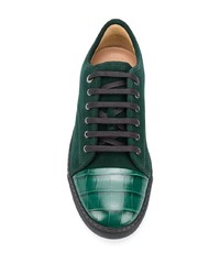 Baskets basses en daim vert foncé Lanvin