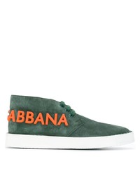Baskets basses en daim vert foncé Dolce & Gabbana