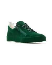 Baskets basses en daim vert foncé Giuseppe Zanotti Design