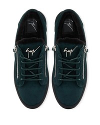 Baskets basses en daim vert foncé Giuseppe Zanotti