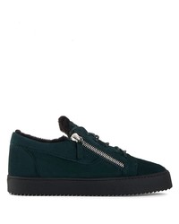 Baskets basses en daim vert foncé Giuseppe Zanotti