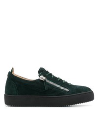 Baskets basses en daim vert foncé Giuseppe Zanotti