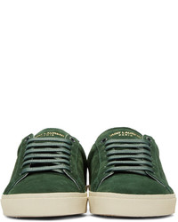 Baskets basses en daim vert foncé Saint Laurent