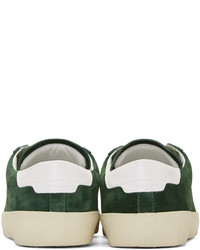 Baskets basses en daim vert foncé Saint Laurent