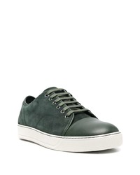 Baskets basses en daim vert foncé Lanvin