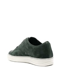 Baskets basses en daim vert foncé Lanvin