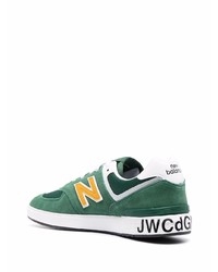 Baskets basses en daim vert foncé Junya Watanabe MAN