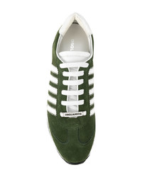 Baskets basses en daim vert foncé DSQUARED2