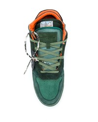 Baskets basses en daim vert foncé Off-White