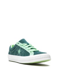 Baskets basses en daim vert foncé Converse