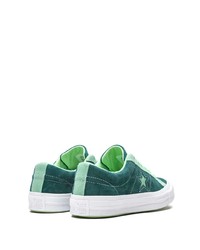 Baskets basses en daim vert foncé Converse