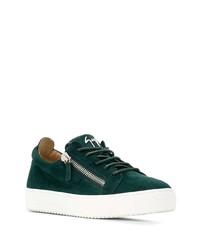 Baskets basses en daim vert foncé Giuseppe Zanotti