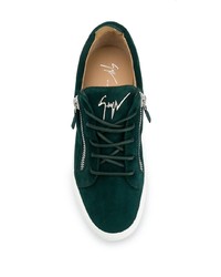 Baskets basses en daim vert foncé Giuseppe Zanotti