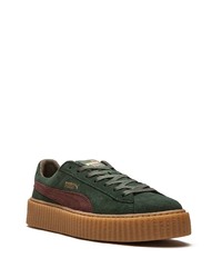 Baskets basses en daim vert foncé Fenty X Puma