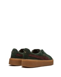 Baskets basses en daim vert foncé Fenty X Puma