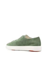 Baskets basses en daim vert menthe Santoni