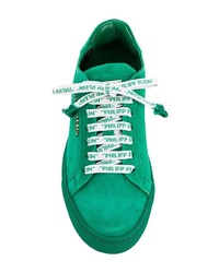 Baskets basses en daim vert menthe Philipp Plein