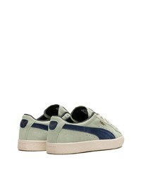 Baskets basses en daim vert menthe Puma