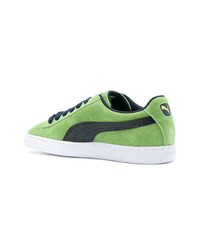 Baskets basses en daim vertes Puma