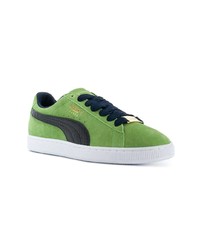 Baskets basses en daim vertes Puma