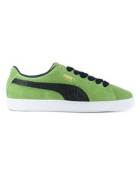 Baskets basses en daim vertes Puma