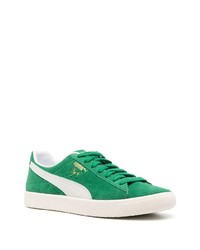 Baskets basses en daim vertes Puma