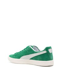 Baskets basses en daim vertes Puma