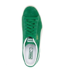 Baskets basses en daim vertes Puma