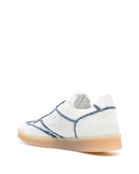 Baskets basses en denim blanches MM6 MAISON MARGIELA