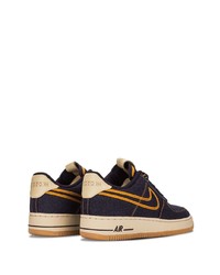 Baskets basses en denim bleu marine Nike