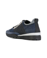 Baskets basses en denim bleu marine DSQUARED2