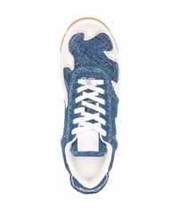 Baskets basses en denim bleu marine Gcds