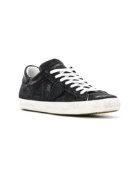 Baskets basses en denim noires Philippe Model