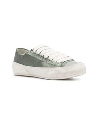 Baskets basses en satin vert menthe Pedro Garcia