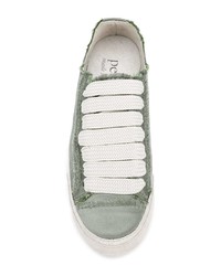 Baskets basses en satin vert menthe Pedro Garcia