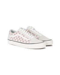 Baskets basses en toile à carreaux beiges Vans