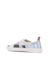 Baskets basses en toile à carreaux bleu clair Thom Browne