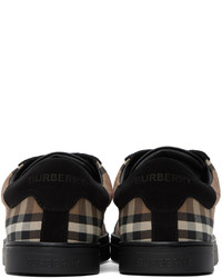 Baskets basses en toile à carreaux marron Burberry