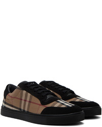 Baskets basses en toile à carreaux marron Burberry