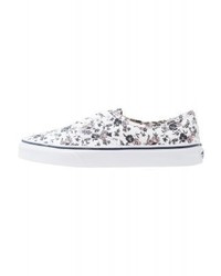 Baskets basses en toile à fleurs blanches Vans